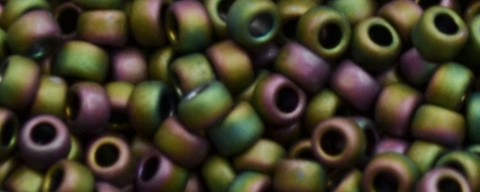 TOHO Size 15/o Round Seed Bead-Purple Green Iris Metallic Matte. 15T708-100 (image for) TOHO Size 15/o Round Seed Bead-Purple Green Iris Metallic Matte. 15T708-100