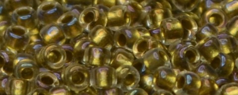 TOHO Size 15/o Round Seed Bead-Light Bronze Lined Crystal Rainbow. 15T262-100 (image for) TOHO Size 15/o Round Seed Bead-Light Bronze Lined Crystal Rainbow. 15T262-100