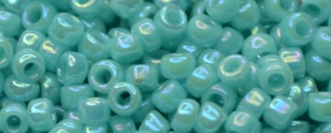 TOHO Size 15/o Round Seed Bead-Turquoise Opaque Rainbow #15T413-100 (image for) TOHO Size 15/o Round Seed Bead-Turquoise Opaque Rainbow #15T413-100
