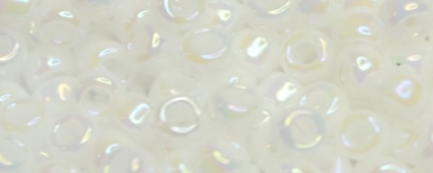 TOHO Size 15/o Round Seed Bead-White Opaque Rainbow #15T401-100 (image for) TOHO Size 15/o Round Seed Bead-White Opaque Rainbow #15T401-100